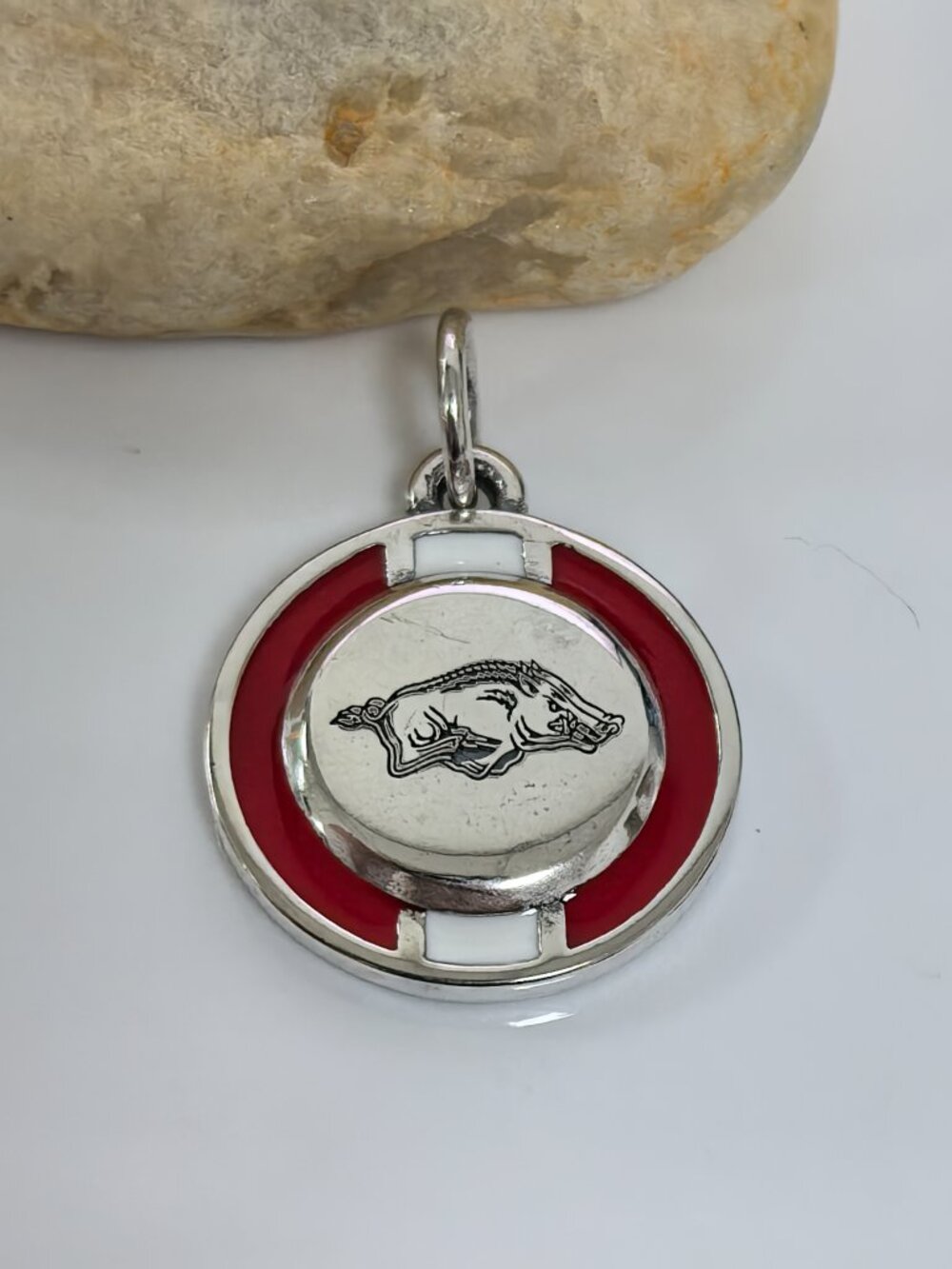 James Avery Enamel University of Arkansas School Spirit Charm, S925 Silver